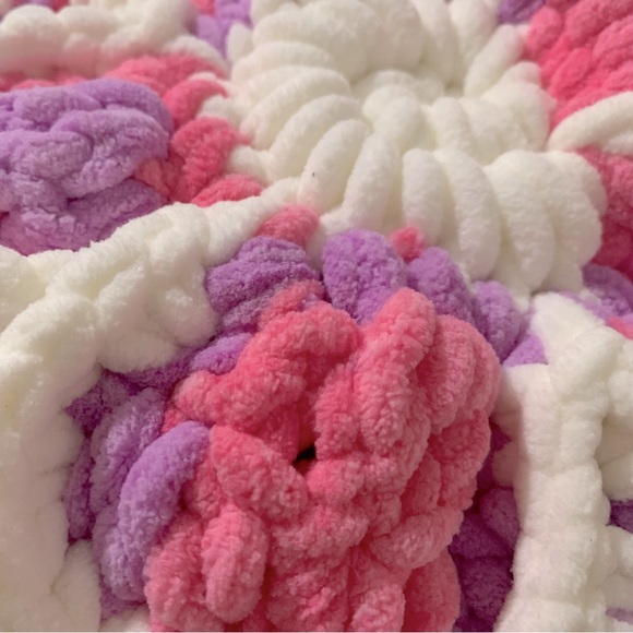 Crochet Pink, Purple and White Flower Design Bag - Picture 16 of 16